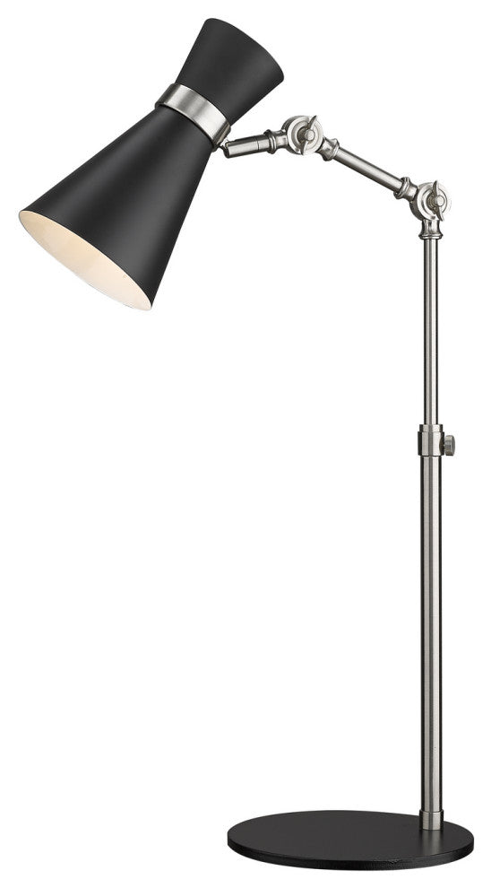 Soriano One Light Table Lamp, Matte Black / Brushed Nickel