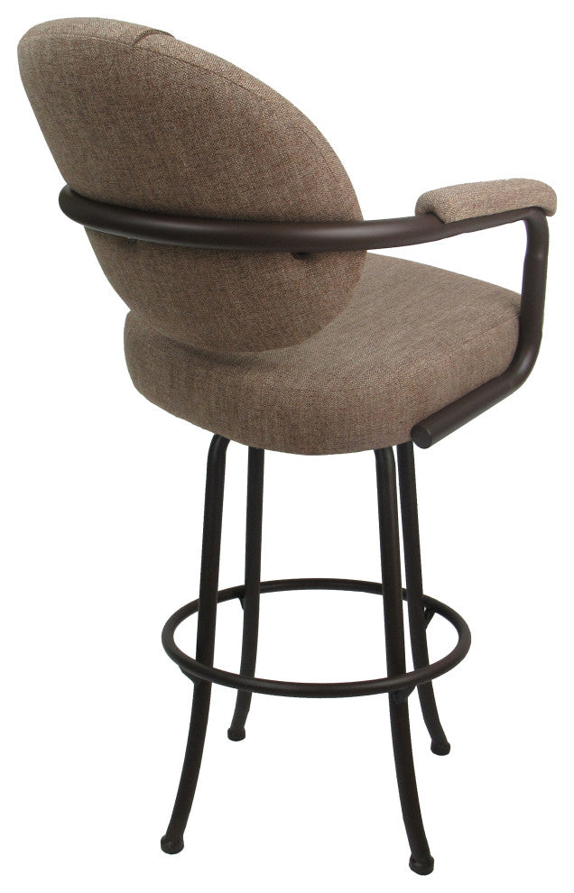 Swivel Counter Metal Pub Set - M-70 Stools 26" or 30", Basin Beige - Brown, 26", Crackle Glass