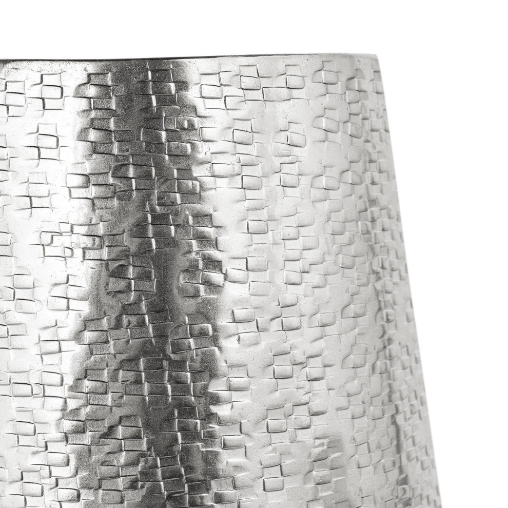 Galen Metal Table Vase, Small Silver
