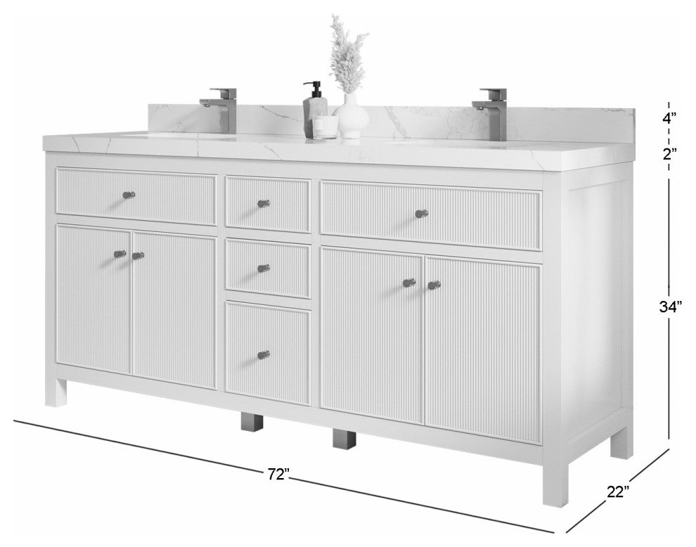 Sonoma 72" Double Sink Bath Vanity in Black Top, 2"  Viola Brown