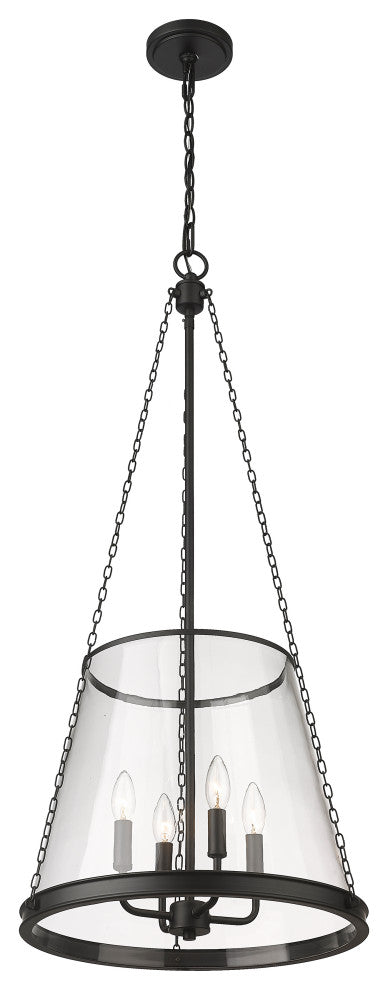 Zlite 341P18-MB 4-Light Pendant, Clear