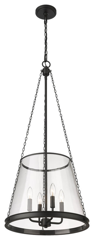 Zlite 341P18-MB 4-Light Pendant, Clear