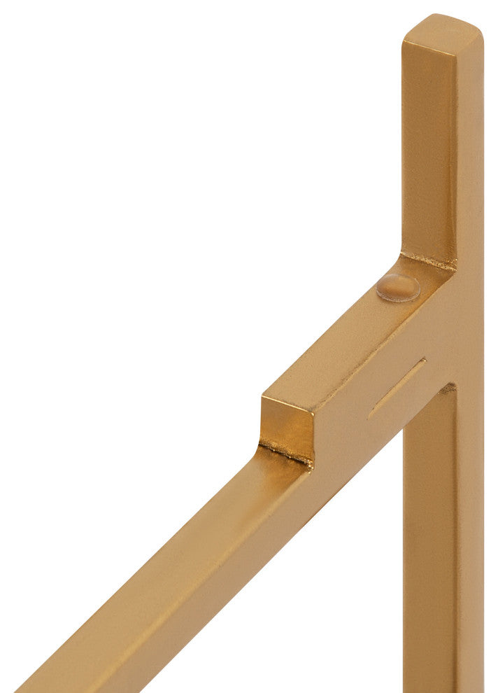 Nira Two-Tiered Metal Side Table, White/Gold 15x15x24