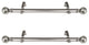 Emperor 1" Diameter Side Curtain Rod 12-20" Long, Set of 2, Satin Nickel