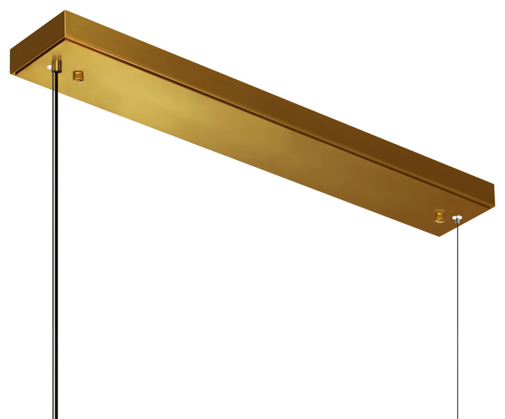 Moon Integrated LED Chandelier, Brass, 70 Inches