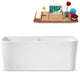 59" Streamline Freestanding Tub and Tray With Internal Drain