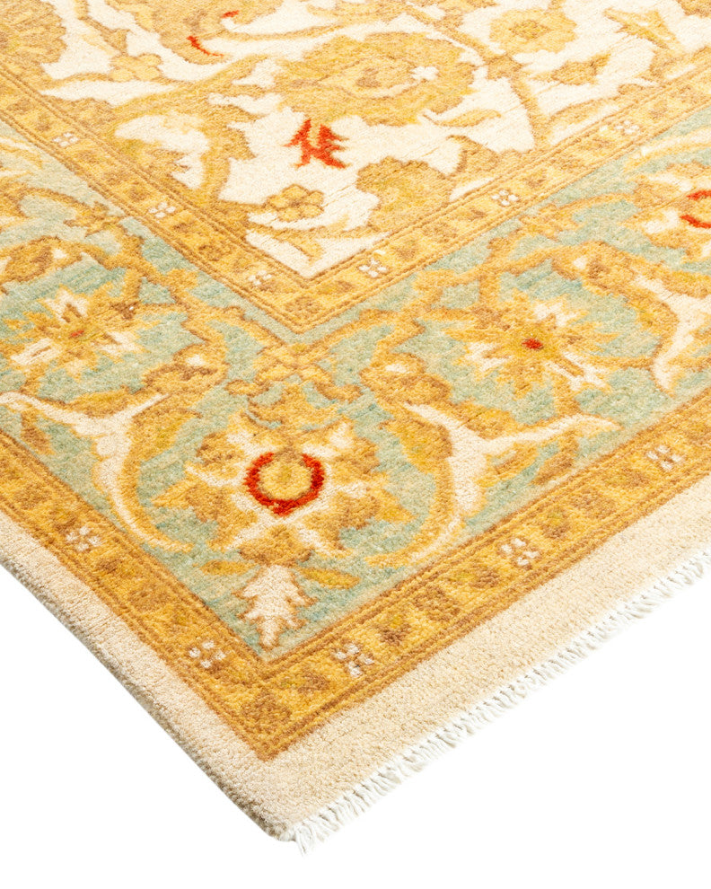 Ottoman, One-of-a-Kind Hand-Knotted Area Rug Ivory, 4' 2" x 6' 3"