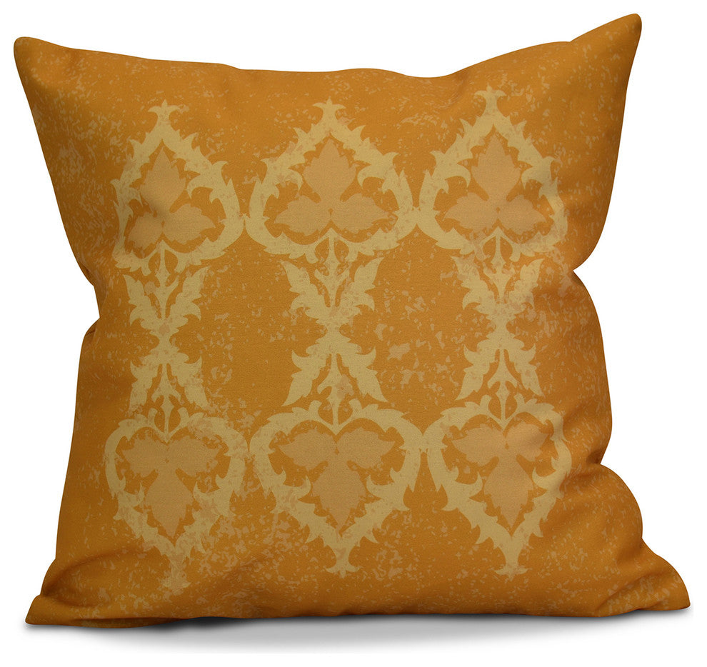 Ananda Geometric Print Pillow, Gold, 16"x16"