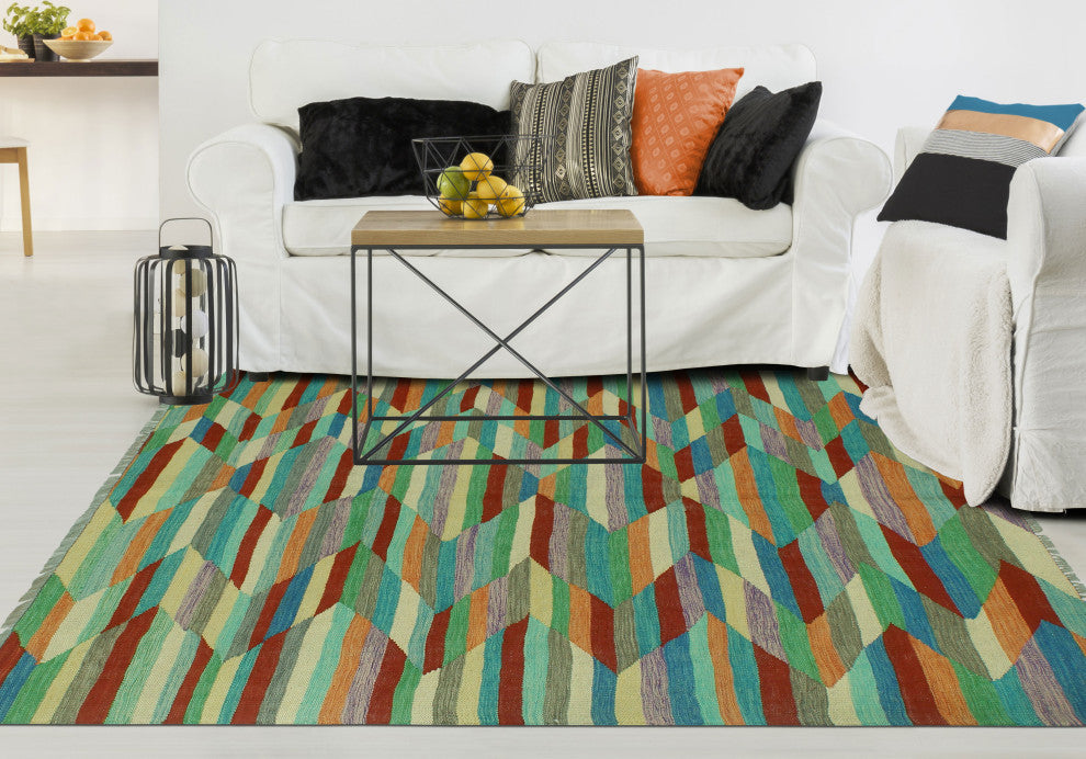 Winchester Kilim Lilliana Red/Gray Rug, 5'0x6'6