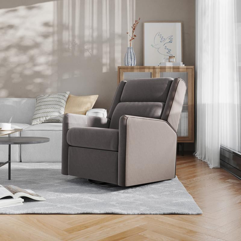 Cash Swivel Glider Rocker Recliner Chair, Dark Gray