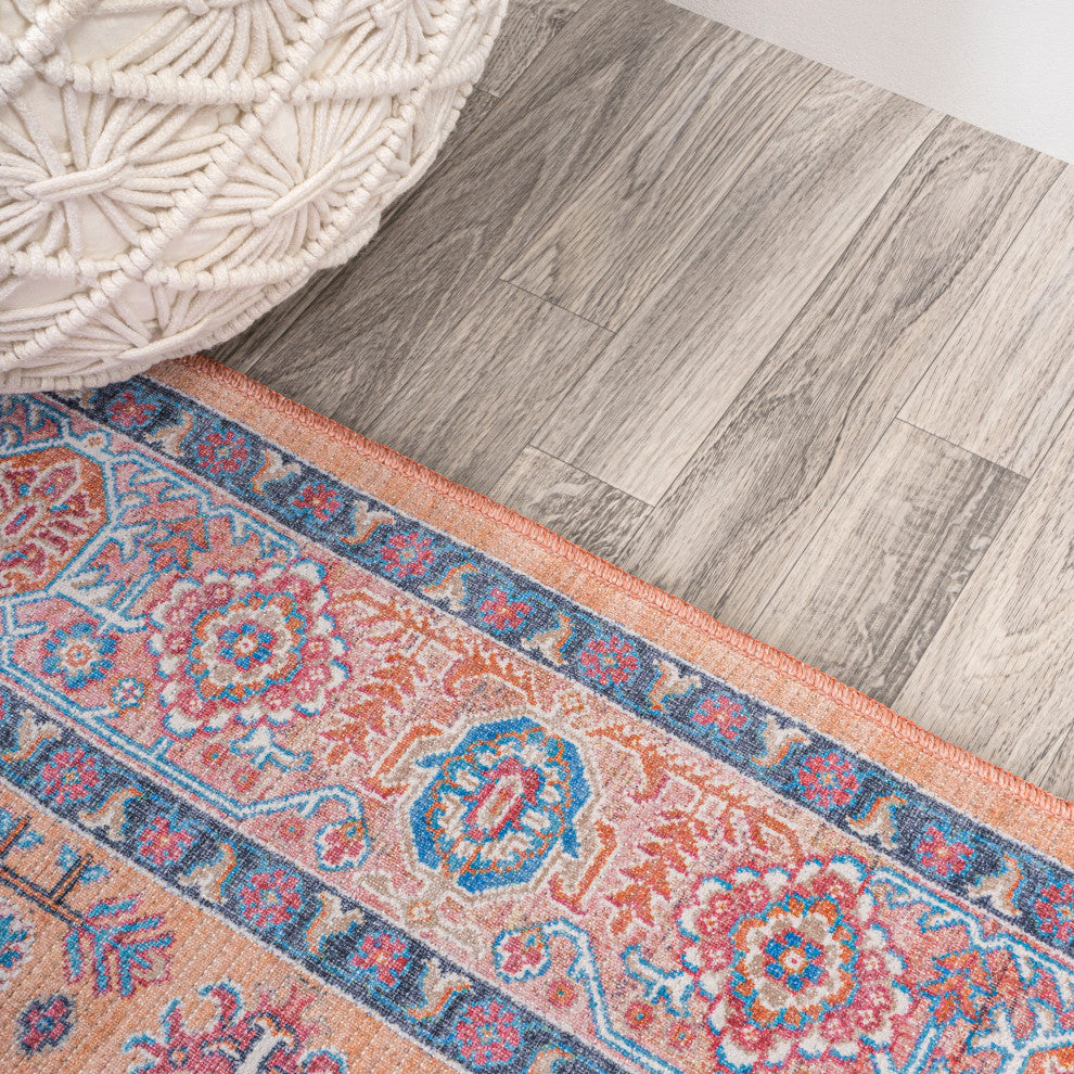 Kemer All-Over Persian Machine Washable Indoor Multi Area Rug, Multi, 8 X 10