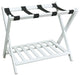 Luggage Rack With Shelf, White