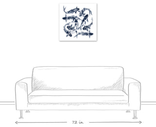 Navy Koi 24 x 24 Canvas Wall Art