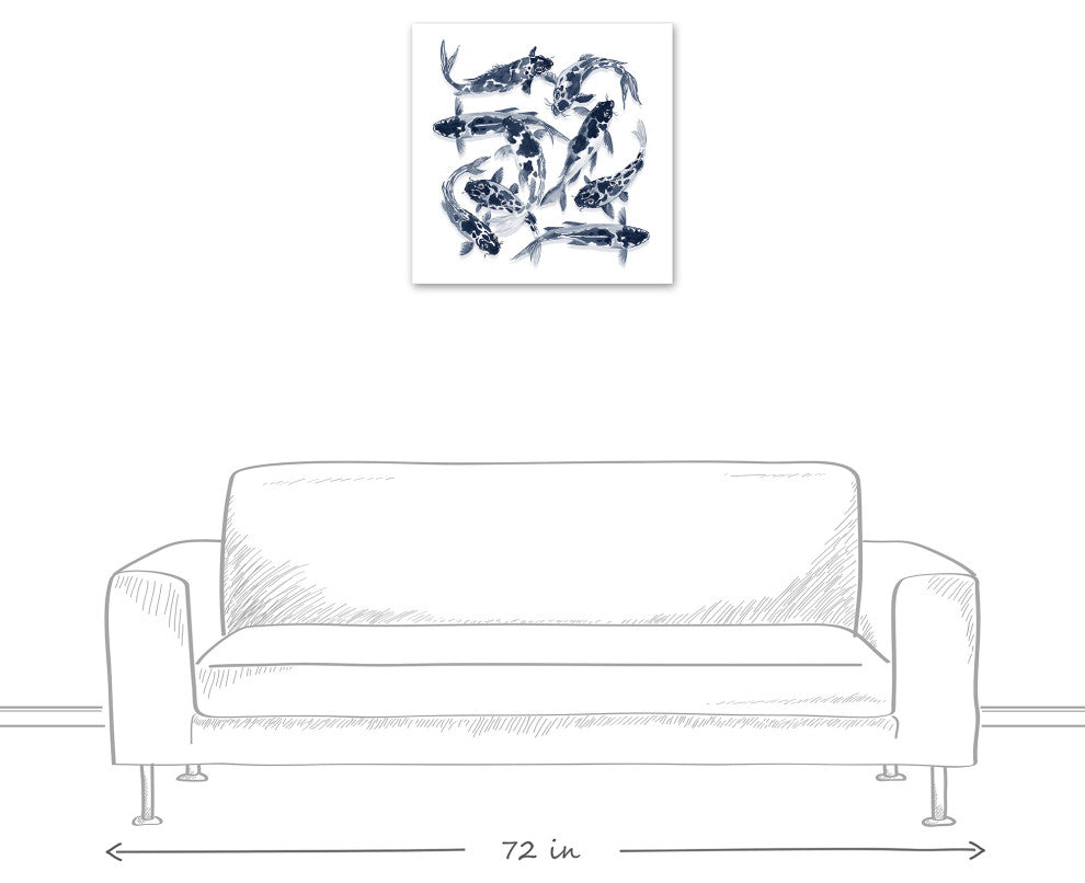 Navy Koi 24 x 24 Canvas Wall Art