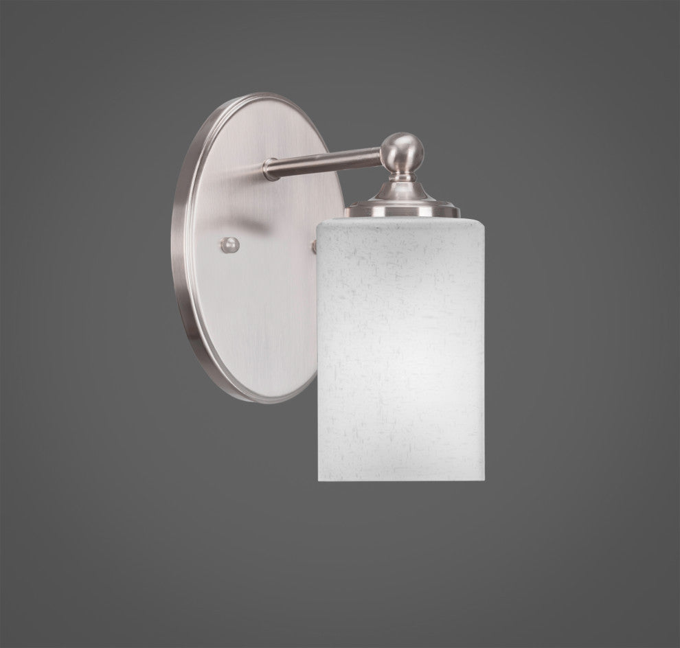 Capri 1-Light Wall Sconce, Brushed Nickel/Square White Muslin