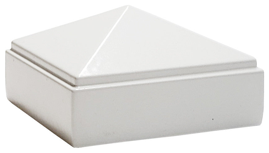 2"x2" Aluminium Pyramid Post Cap for Metal Posts, Pressure Fit, White (DHPPC20W)