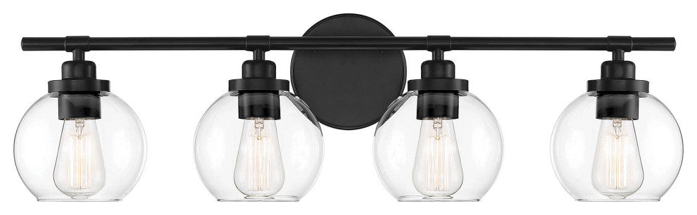 Carson Matte Black, 4-Light Bath
