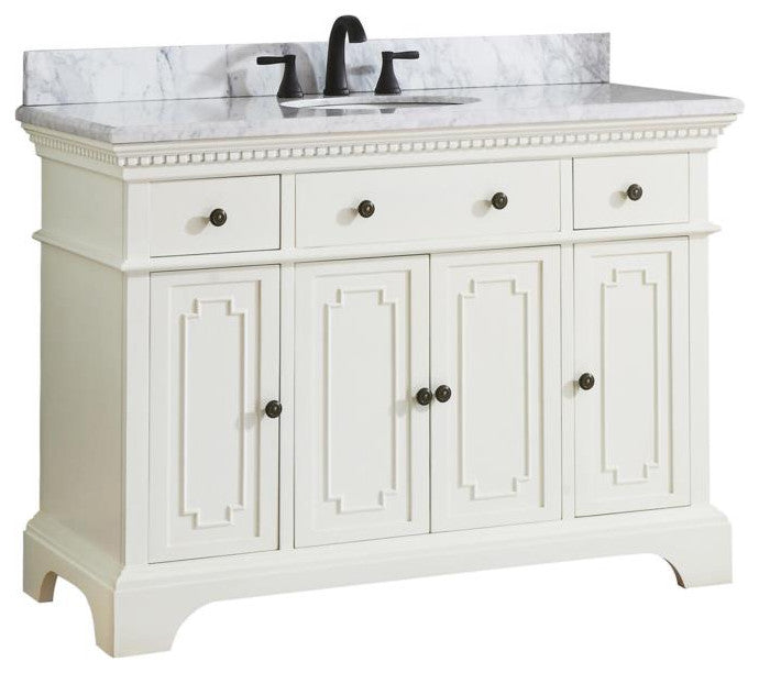 Avanity 49"  Bathroom Vanity Set in French White Finish, HASTINGS-VS48-FW-C