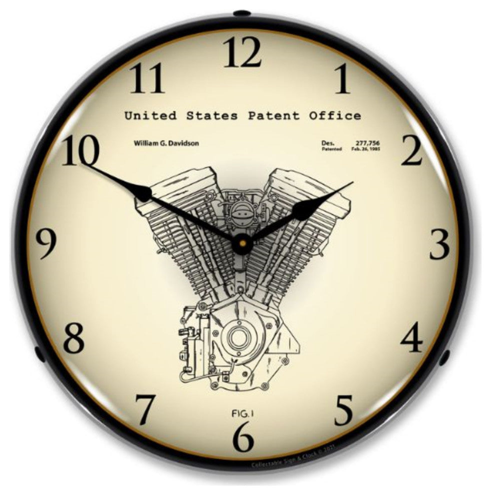 2103224 Harley Davidson Evolution Engine Patent Clock