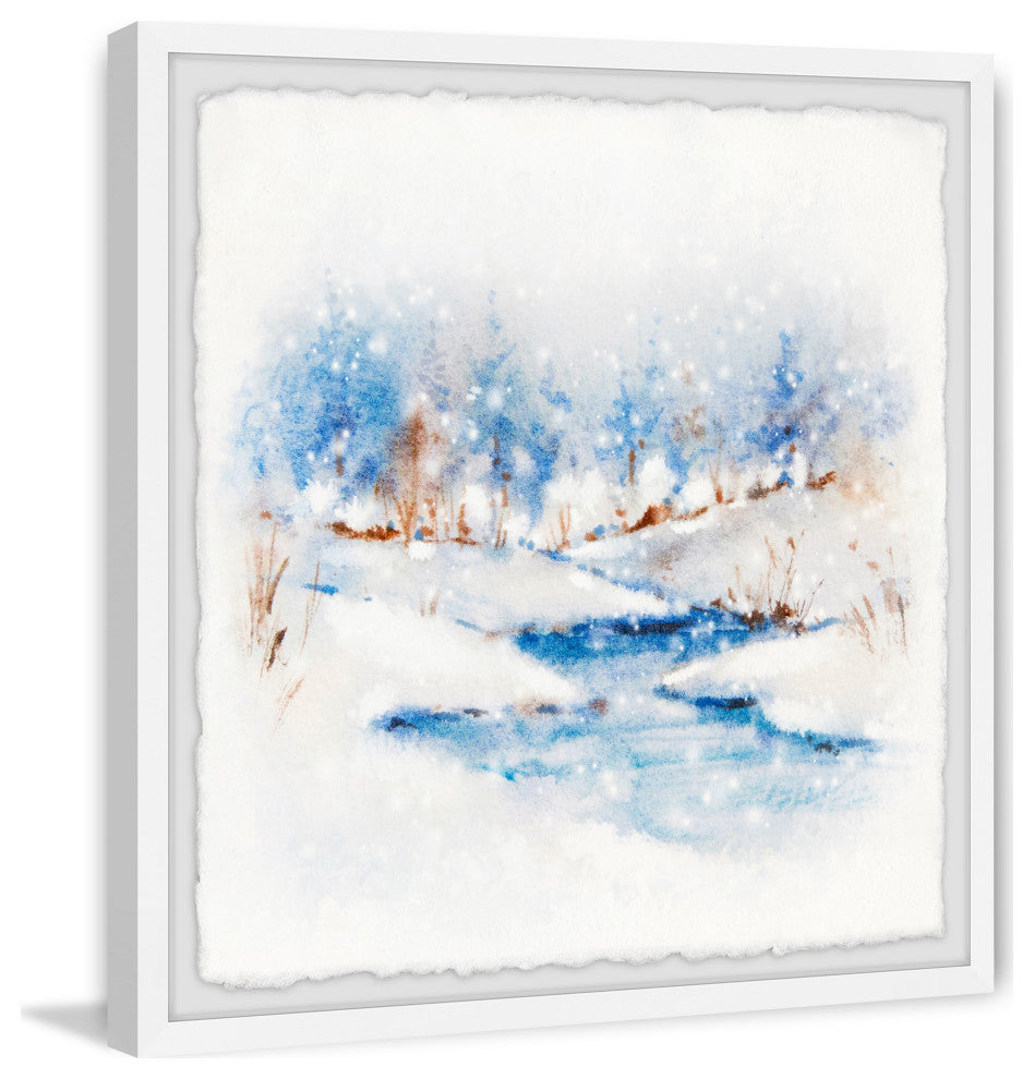 "Winter Stream" Framed Painting Print, 24x24