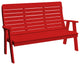 Poly Winston Garden Bench, Bright Red, 5 Foot