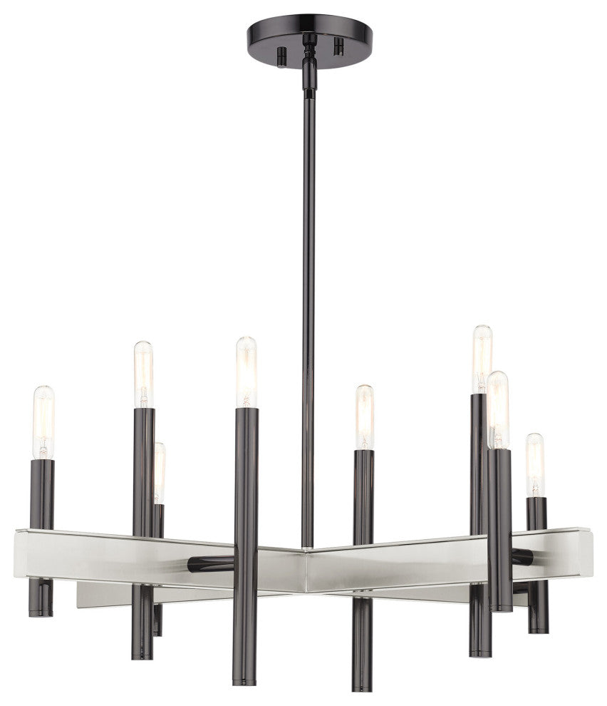 Black Chrome Mid Century Modern, Urban, Scandinavian, Minimal Chandelier