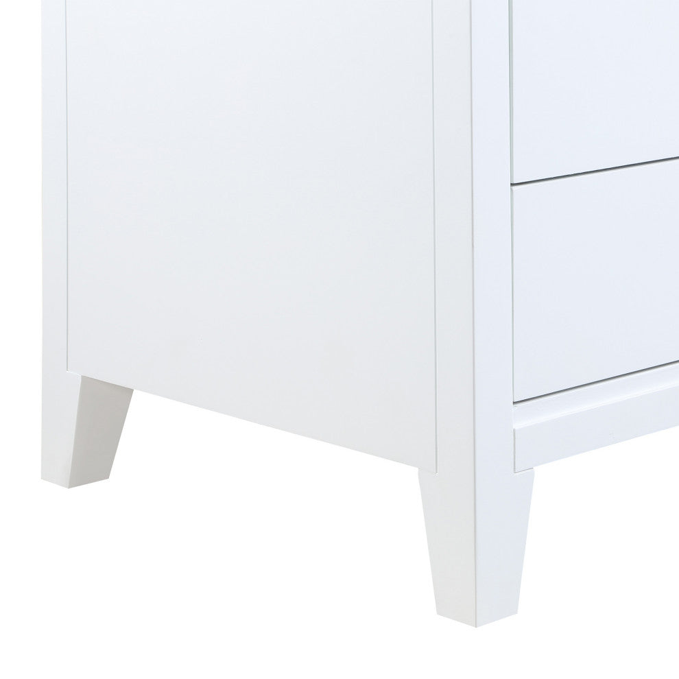 Bernie Contemporary White Dresser with Gold Handles