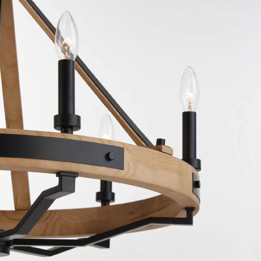 Savannah 6 Light Chandelier Matte Black