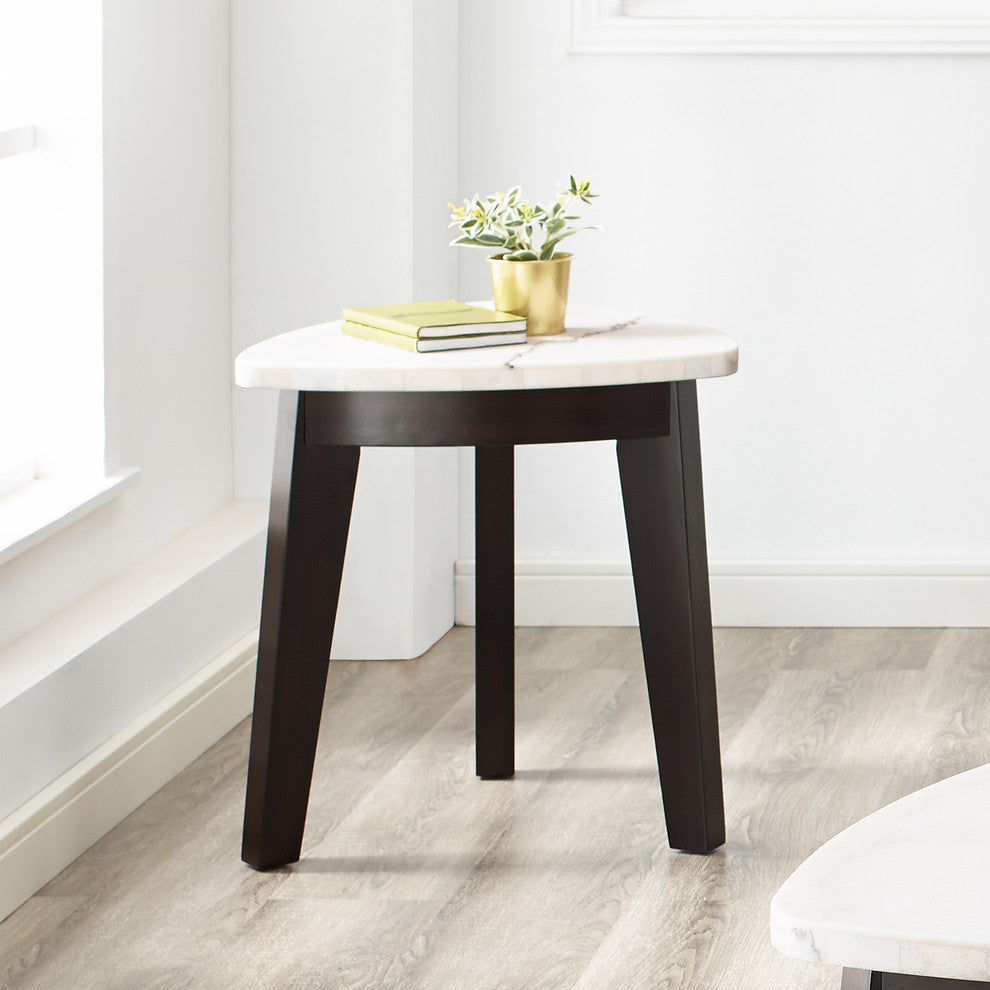 Francis White Marble Top End Table