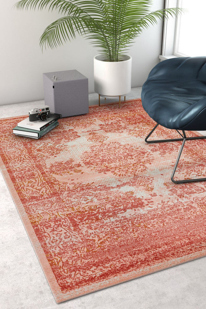 Well Woven Firenze Cannes Modern Vintage Medallion Artisan Pink Rug FI-10