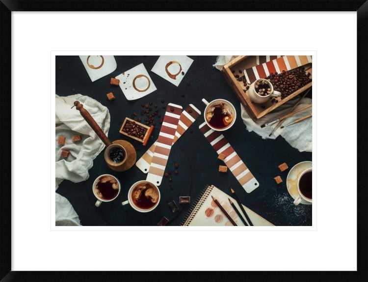 "Shades Of Coffee" Framed Digital Print by Dina Belenko, 26"x20"