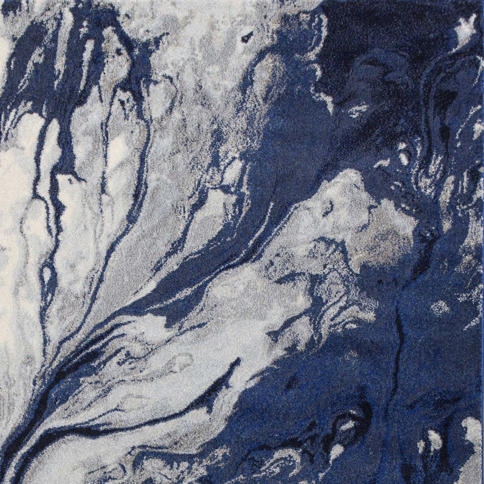 3' X 5' Blue Abstract Area Rug