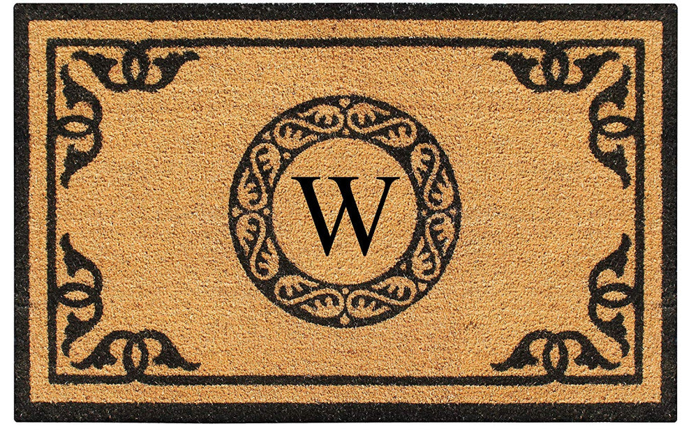 A1HC Hand-Crafted by Artisans Geneva Monogrammed Entry Doormat, 30"x48", W