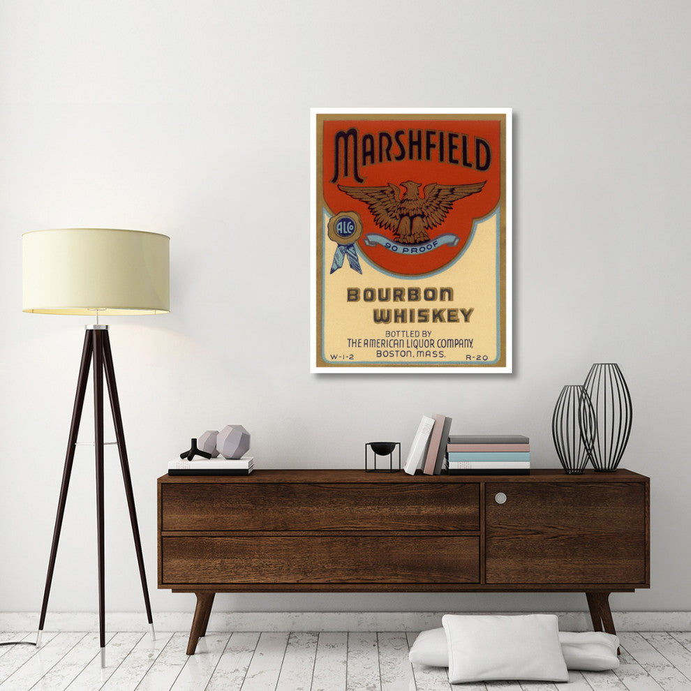 "Marshfield Bourbon Whiskey" Print by Vintage Booze Labels, 35"x46"