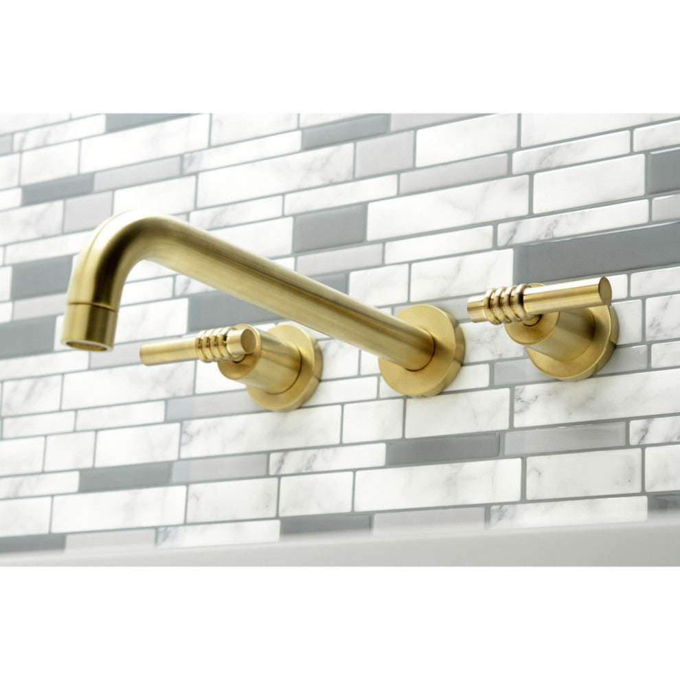 KS8057ML Wall Mount Tub Faucet, Brushed Brass