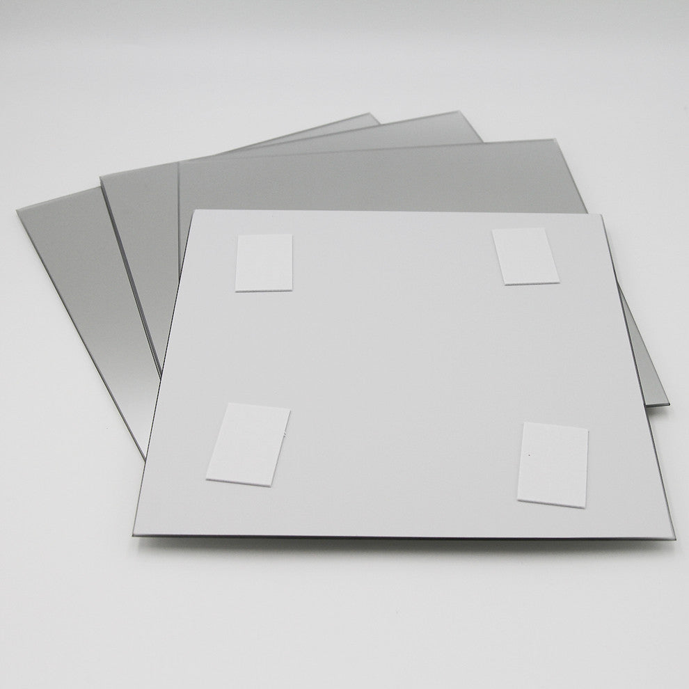 Small Decorative Wall Self Adhesive Shaped Mirrors, Set of 4, Square