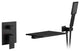 Solid Brass Waterfall Single Handle Wall-Mounted Bathtub Faucet Tub Filler, Black