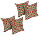 17" Square Solid Polyester Outdoor Throw Pillows, Set of 4, Adonis Jewel