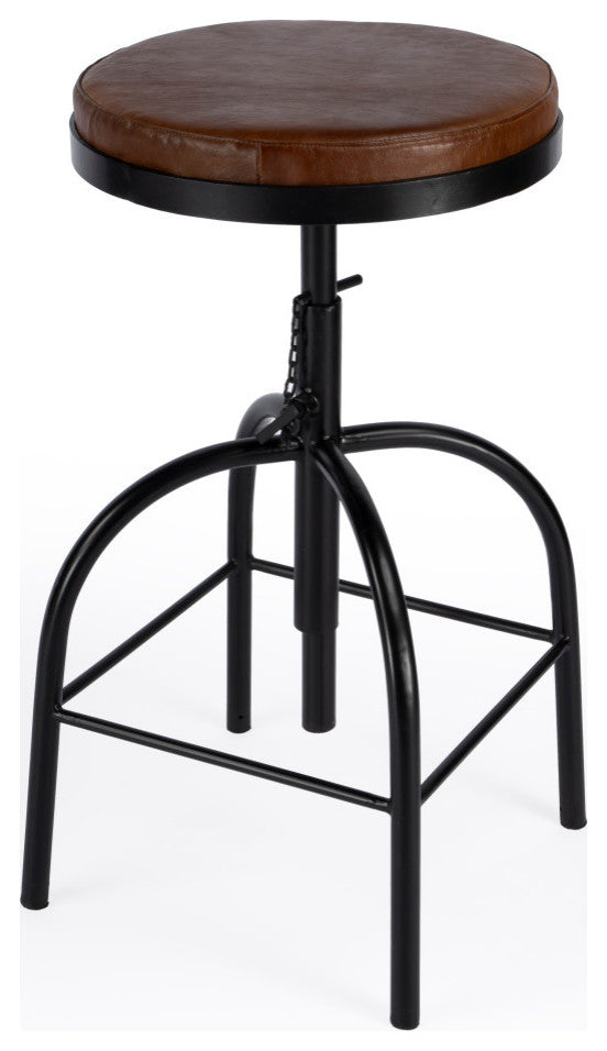 Clyde Leather Adjustable Bar Stool