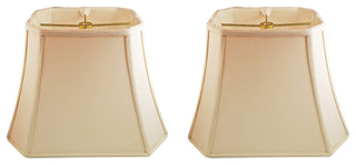 Royal Designs Rectangle Cut Corner Lamp Shade, Eggshell, (7x10)x(12.25x18)x13.25