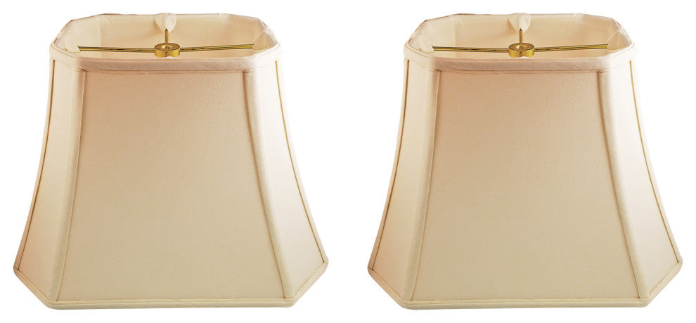 Royal Designs Rectangle Cut Corner Lamp Shade, Eggshell, (7x10)x(12.25x18)x13.25