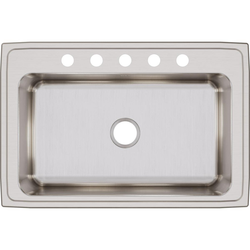 DLRS3322105 Lustertone Classic Stainless Steel 33" x 22" Drop-in Sink, 5 Holes