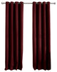 Suede Grommet Thermal Insulated Blackout Curtains, Pair, Burgundy