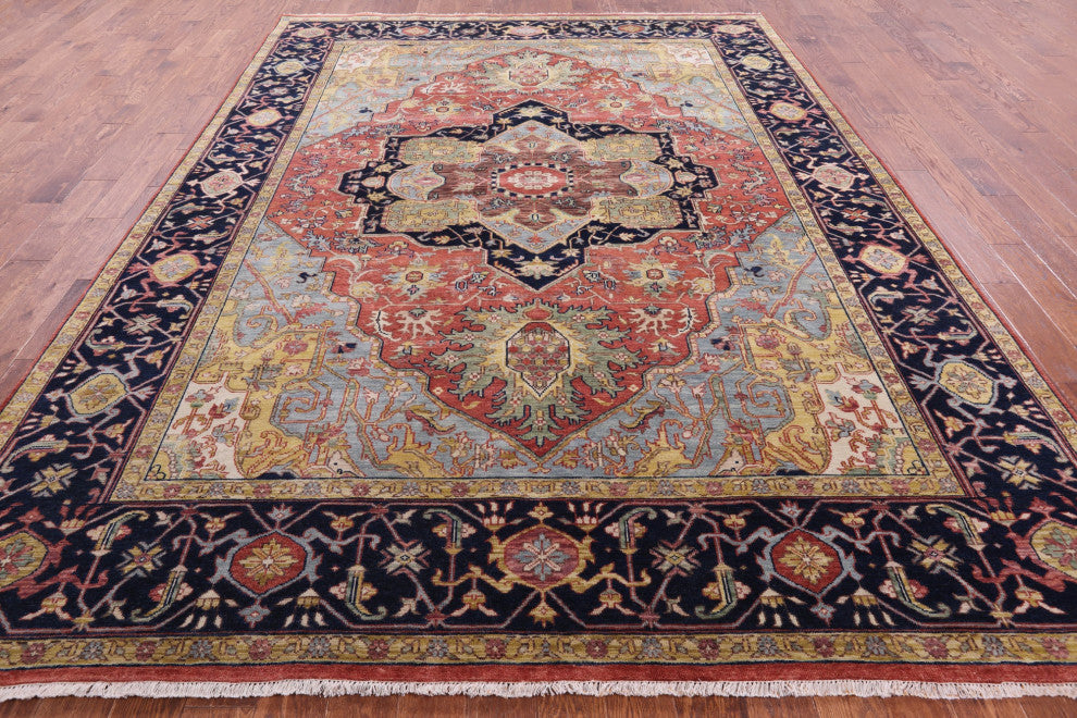 Handmade Persian Fine Serapi Wool Rug 8' 11" X 11' 11" - Q14702