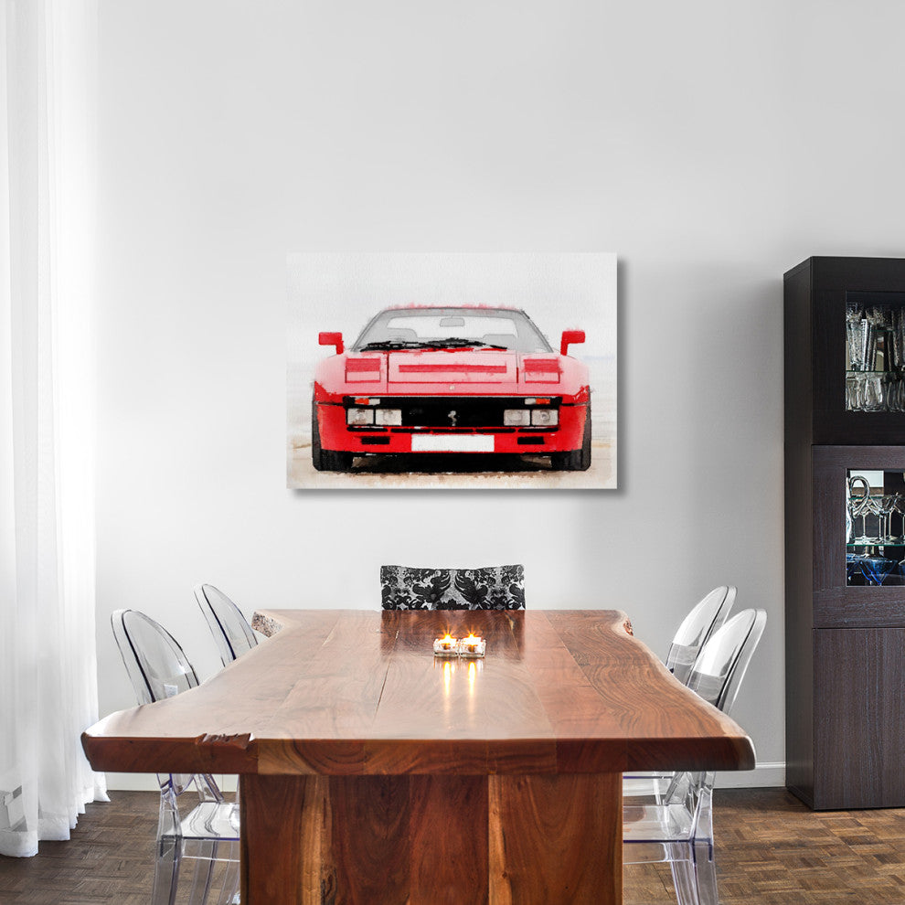 "1980 Ferrari 288 GTO Front Watercolor" Fine Art Print