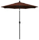 7.5' Matted Black Push-Button Tilt Crank Aluminum Umbrella, Bay Brown Sunbrella