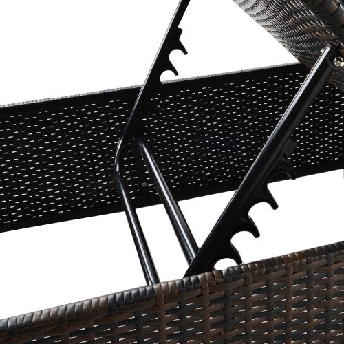 2 Piece Patio Rattan Chaise Lounge Outdoor Pe Wicket Furniture Set
