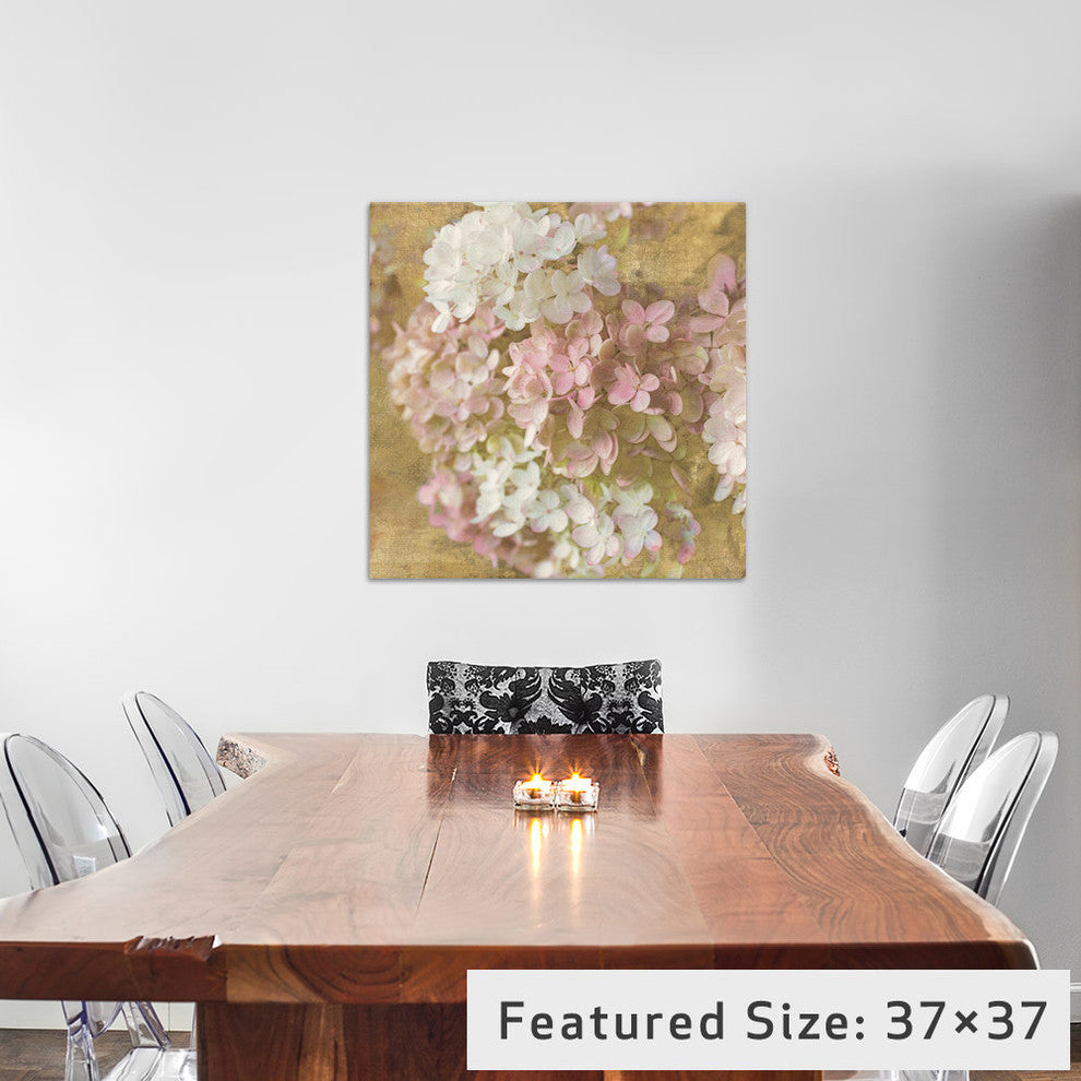 "Gilded Hydrangea II" by All That Glitters, 26x26x1.5