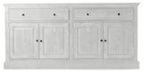 70" Traditional Oak Sideboard Buffet, Bright White