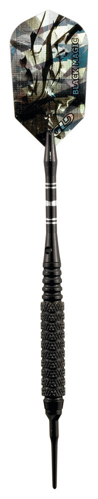 Black Magic Soft Tip Darts, 10 Knurled Rings, 18 Grams